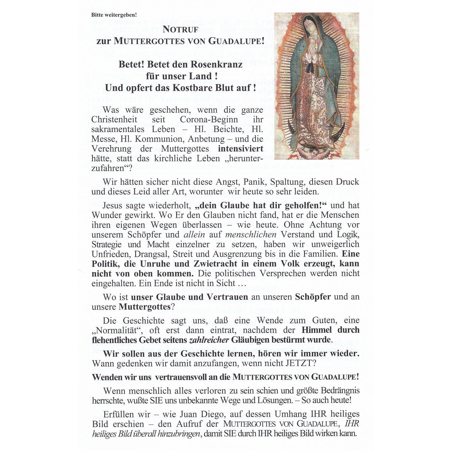 Notruf zur Muttergottes von Guadalupe