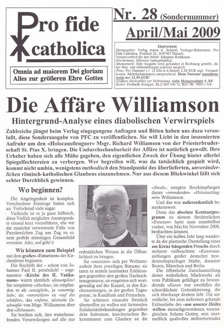 Die Affäre Williamson Johannes Rothkranz