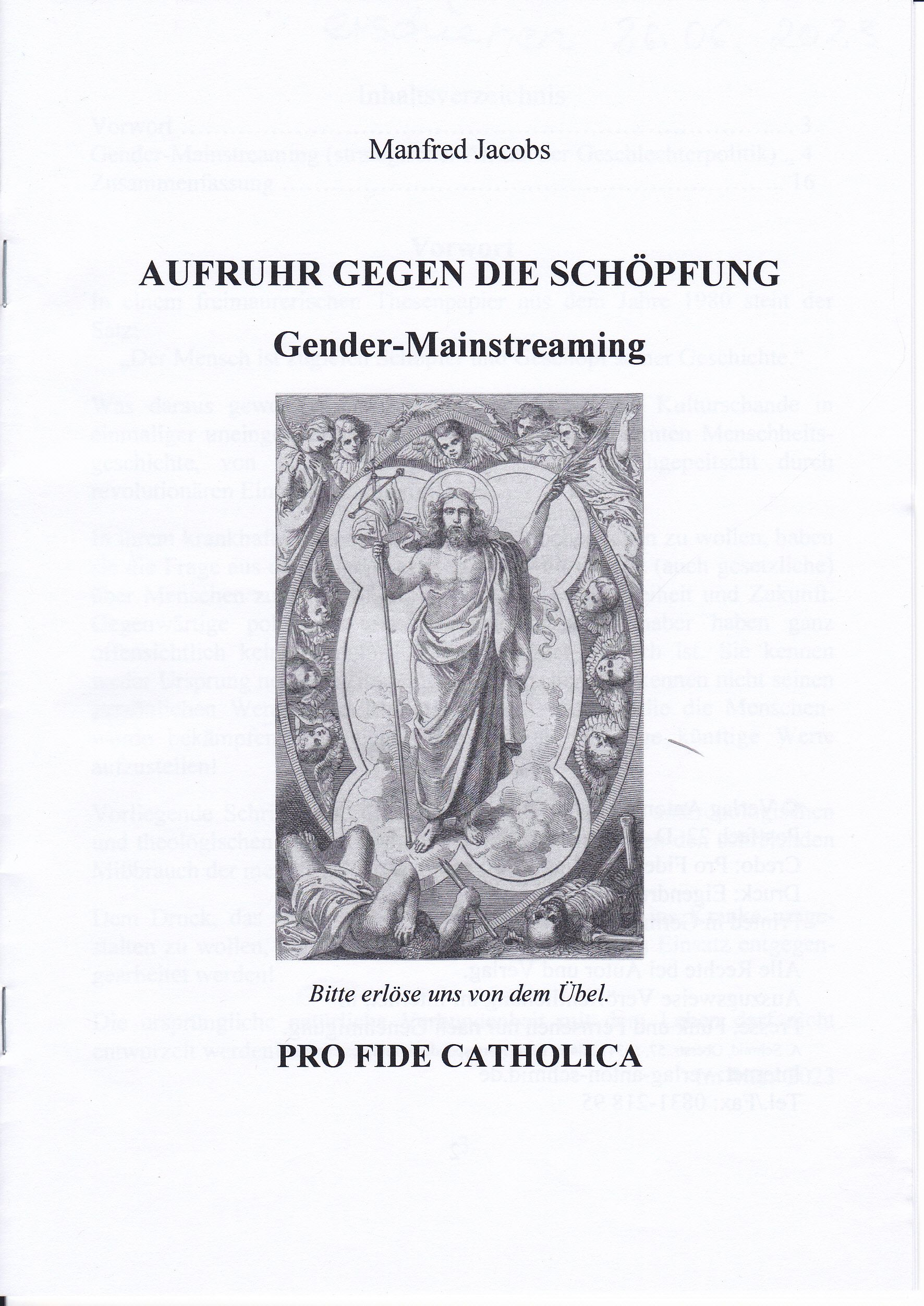Aufruhr gegen die Schöpfung - Gender-Mainstreaming